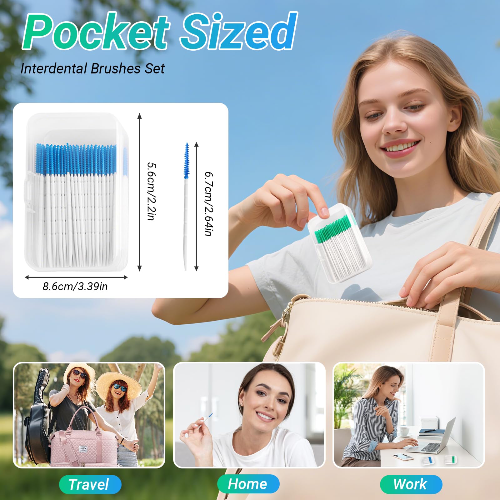 Cure Dent Plastique 2-en-1 Portable 400 Pièces Nettoyer Entre les Dents