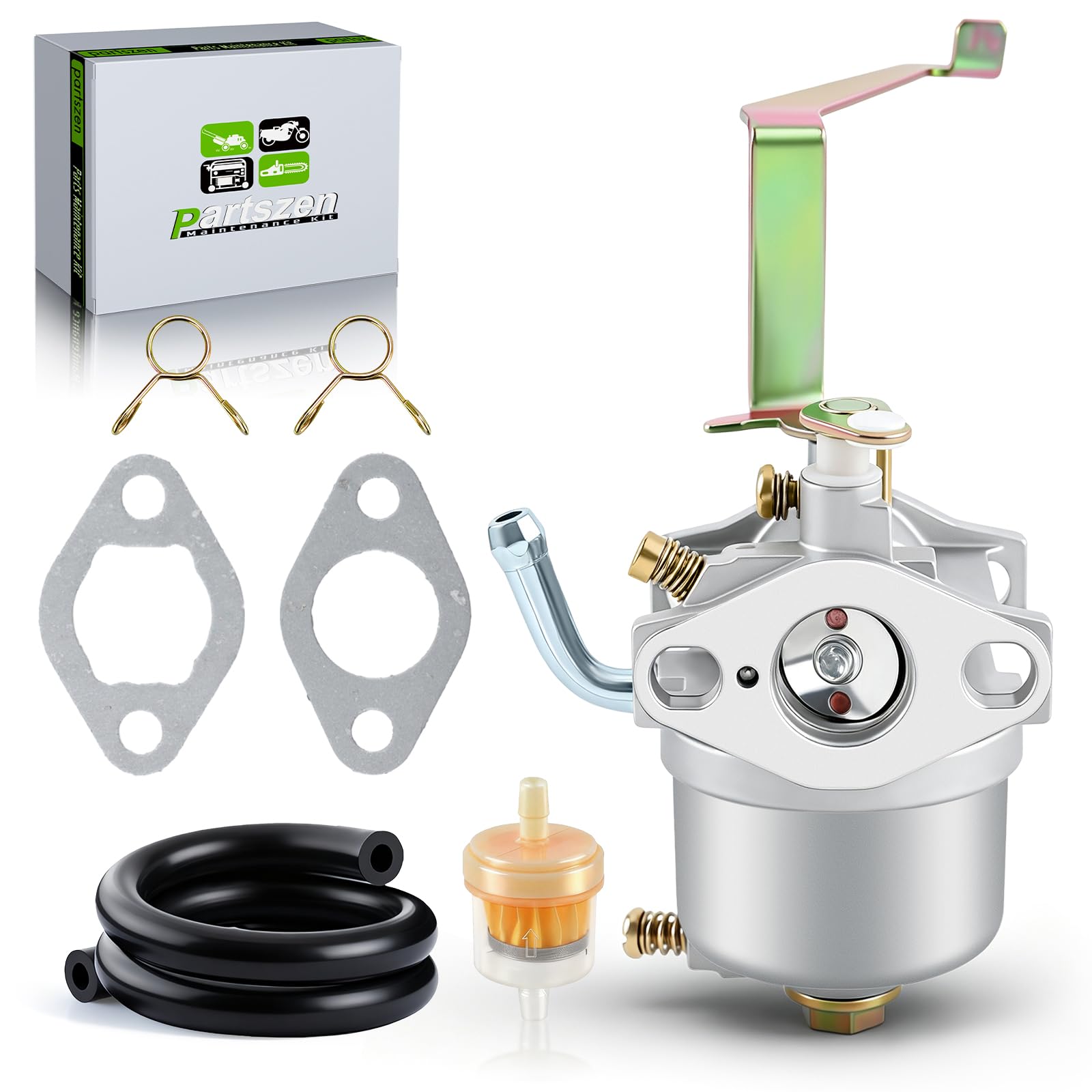 60338 66619 69381 Carburetor Kit for Harbor Freight Chicago Electric Storm CAT 700 800 900 Watts 2HP 63CC Generator 2 Stroke with Tune-up Parts Fuel Filter Line-image-32