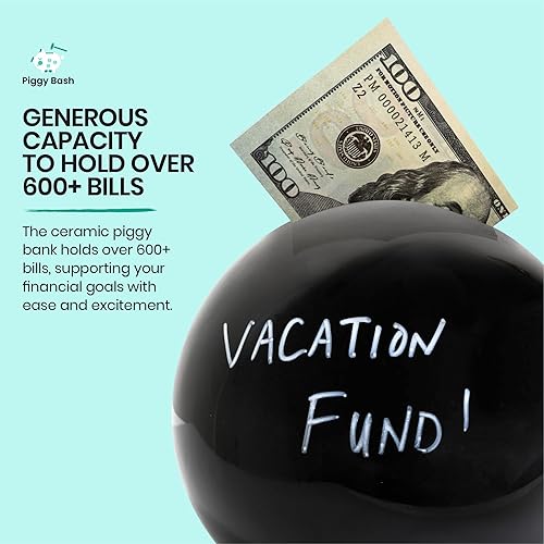 Miniatura 3 de Hucha para abrir para adultos y niños, debe romperse para acceder al dinero, marcador de borrado en seco para personalizar, caja de ahorro de dinero