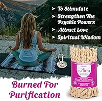 Vista 4 de Incienso de cuerda tibetana orgánica de madera del Himalaya hecha a mano en Nepal (cada paquete contiene APPR. 45 en cuerdas)