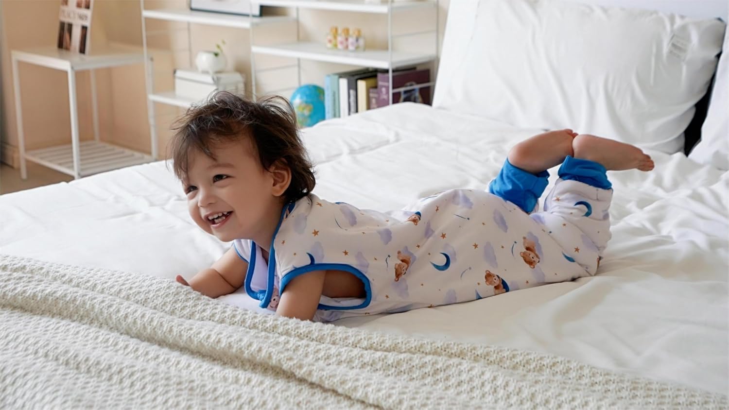 Baby/Toddler Sleep Sack with Legs, Rayon from Bamboo 95% + 5% Spandex, 1.0 TOG, 2‑Way Zipper Sleeping Bag, Walker‑Friendly 18-36M - Image 2