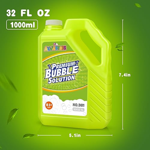 Miniatura 9 de Aujazyble Recambios de burbujas de 70 onzas para niños, repuesto de solución de burbujas premezcladas, jugo de burbujas líquido de primera calidad