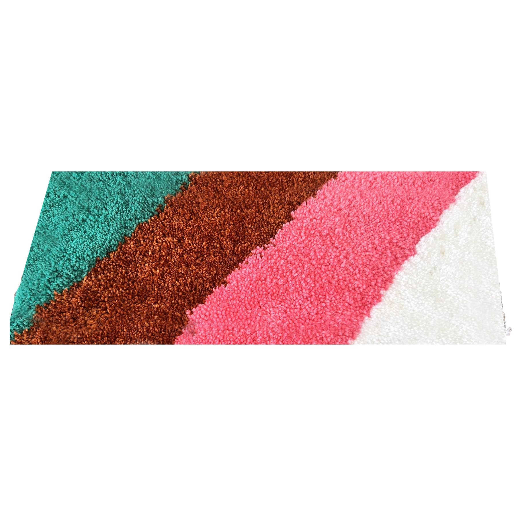 Rectangular Plush Rug 45 x 18 cm | Soft Small Area Rug with Anti-Slip Backing | Decorative Accent Rug for Bedroom, Bedside, Study Table, Kitchen & Living Room | Multi