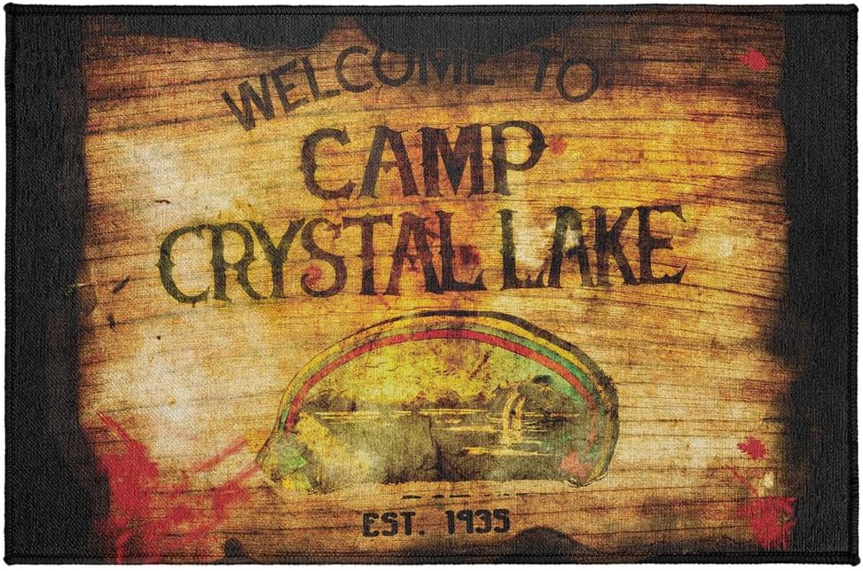 GRAPHICS & MORE Anti-Slip Indoor Doormat, 20” x 31.5” Camp Crystal Lake Sign, Floor Mat for Inside Entry Way/Back Door Garage Mudroom Home and Office, Low Profile
