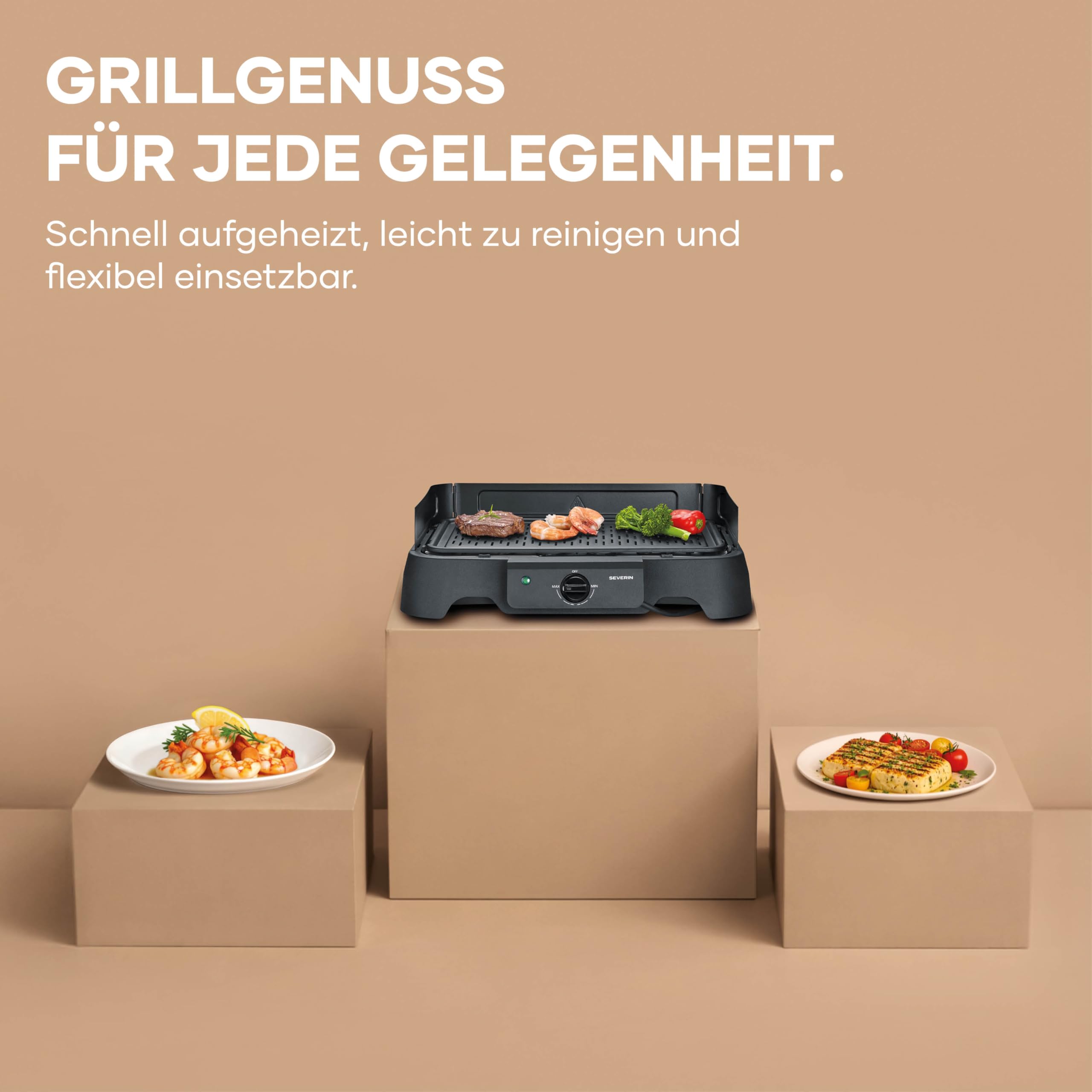 Severin Tischgrill 2000W 40-220°C 39x23cm schwarz