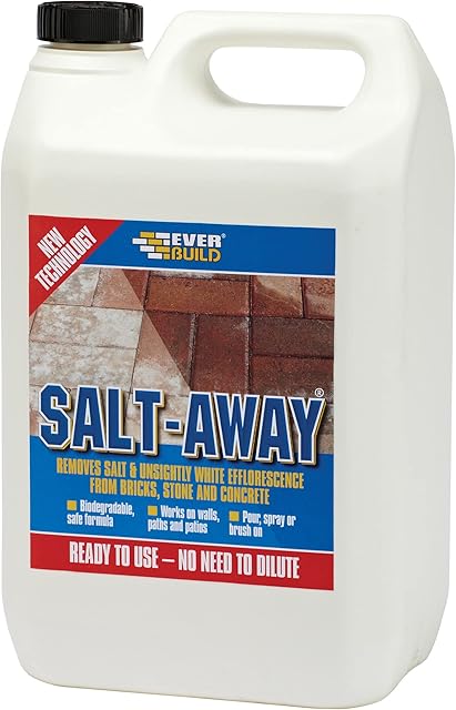 Everbuild Salt Away Spray | Salt Remover & Unsightly White Efflorescence from Bricks, Stone and Concrete - 5 Litre