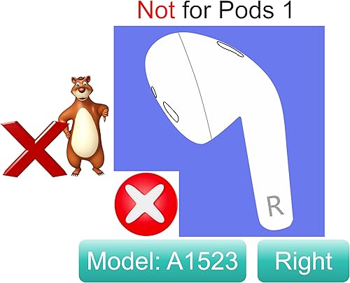 Miniatura 6 de Meenova Reemplazo de auriculares originales A2032 One Right para cápsulas (2 generación), solo lado derecho de la oreja, compatible con el auricular