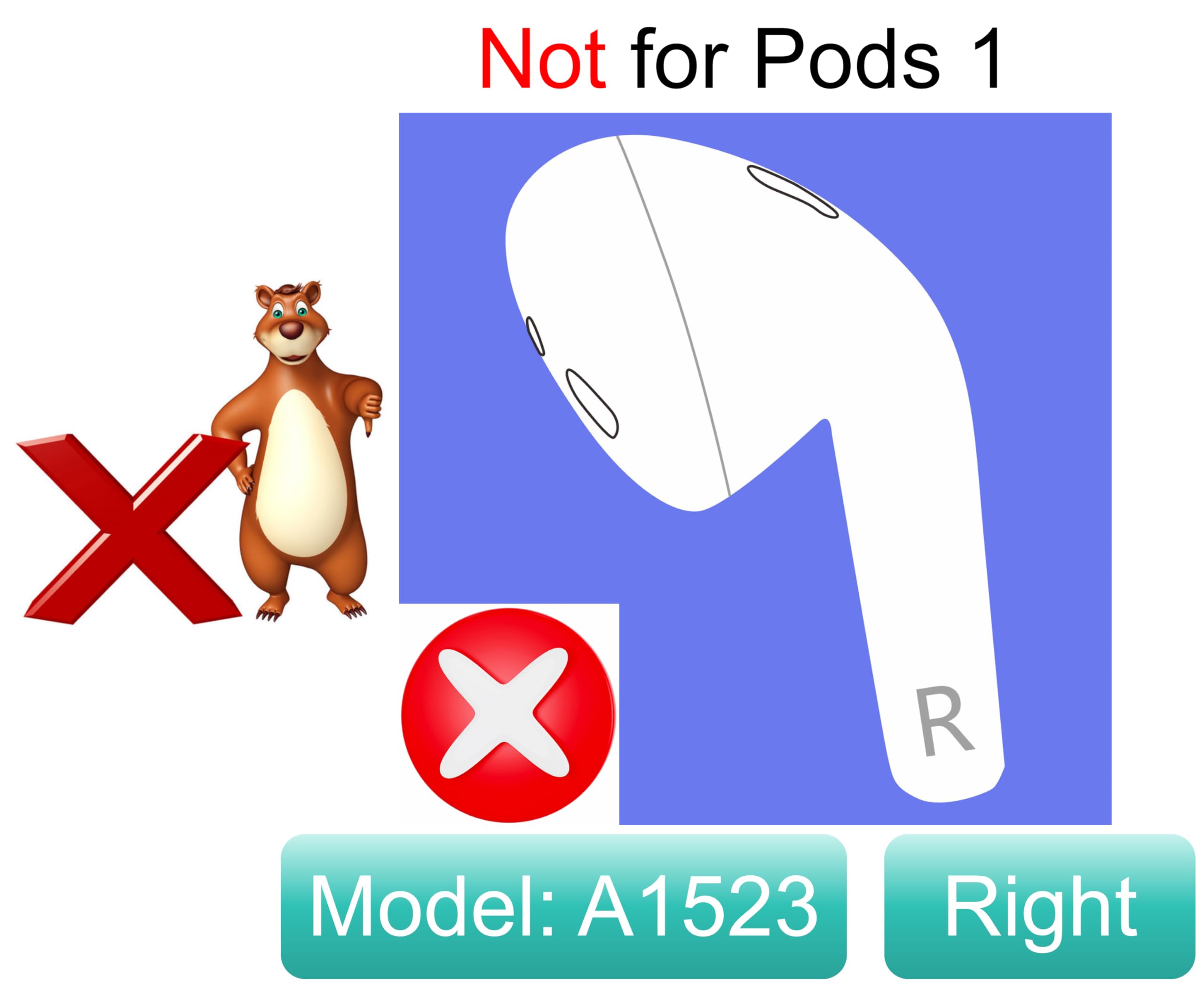 OEM A2032 One Right Earbuds Replacement for AirPod (2nd Generation