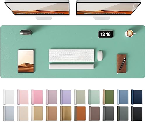 Miniatura 413 de YSAGi Protector de escritorio de cuero, tapete de oficina, alfombrilla grande para mouse, antideslizante, de piel sintética, almohadilla