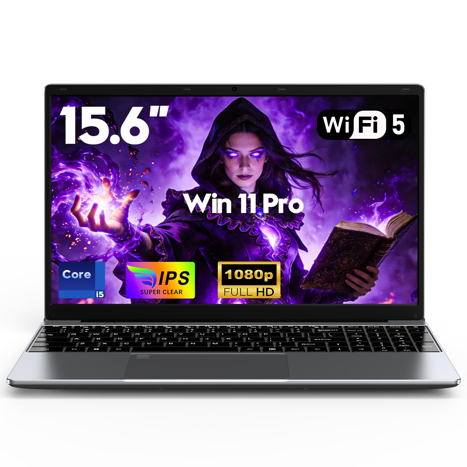 FUNYET Ordenador Portátil,2026 Laptop PC da 15,6 pollici, 16 GB di RAM, SSD da 512 GB, Core i5 6200U Portátil, IPS FHD 1920 * 1080 Notebook,5000 mAh,WiFi5,Tastiera retroilluminata