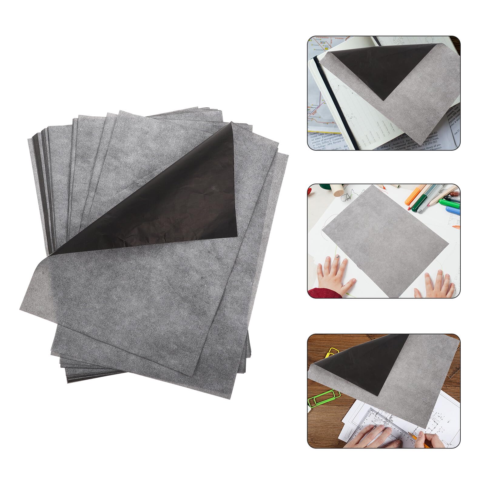 Papier Calque Graphite A4 Transfert Dessin 100 Feuilles, Papier Carbone Tracé Précis