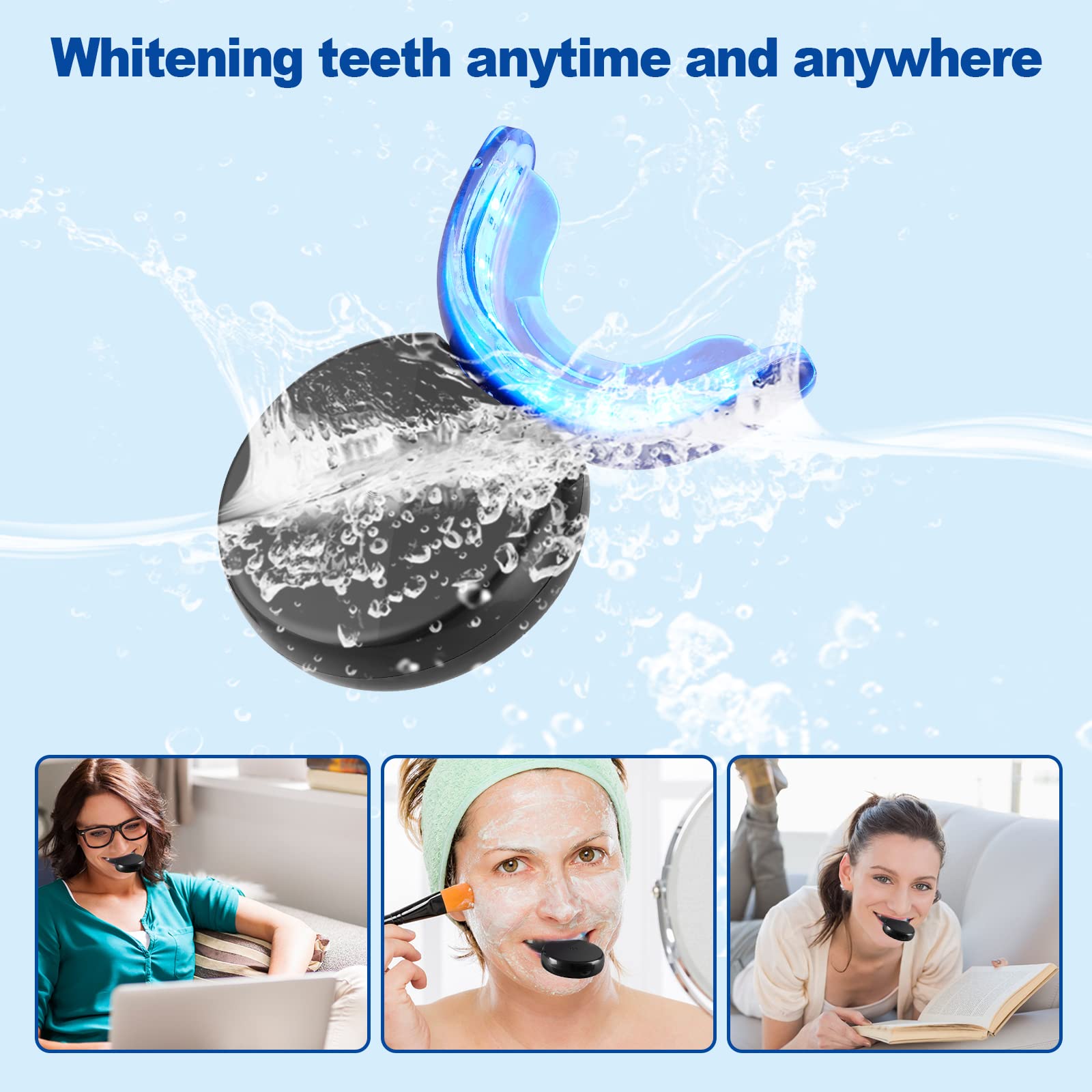 Kit Sbiancante Denti Professionale - Teeth Whitening Kit con Lampada LED - Elimina le Macchie in 16 Minuti - Senza Sensibilità e Sbiancamento Denti a Casa