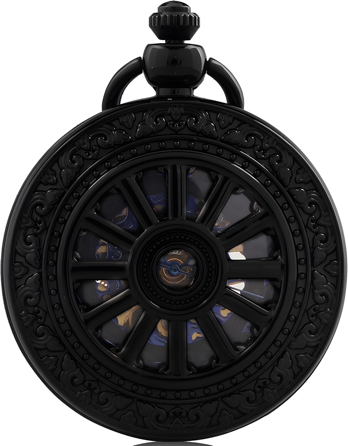 Carrie Hughes Mens Mechanical Pocket Watch Age of Navigation Steampunk Skeleton Rudder with Chain and Box WPK17B