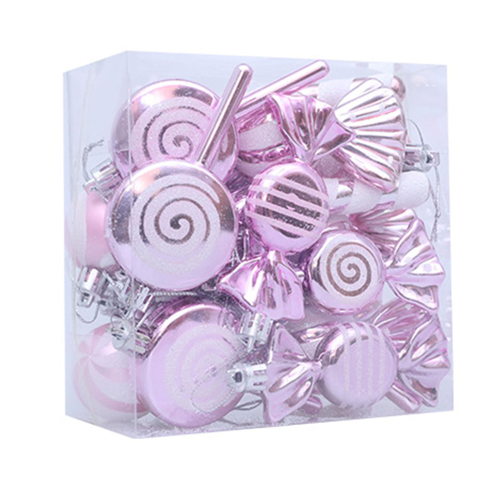KAQNTUD Pack of 18 Festival Plastic Ornaments Large Christmas Tree Decorations Candy Theme Holiday Hanging Accent Candy Canes Christmas Tree Decoration