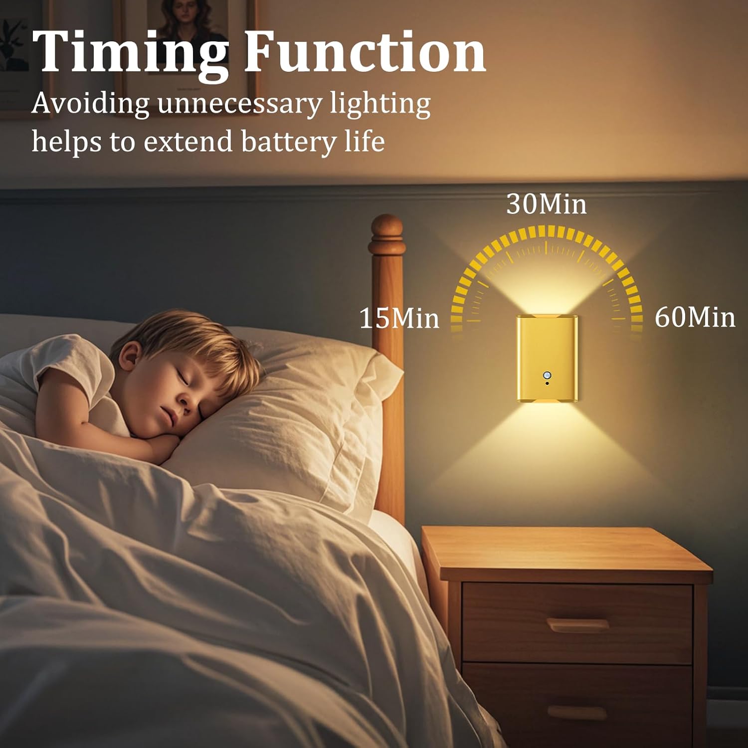 Battery Operated Wall Sconce Set of 2: 5000mAh Rechargeable Motion Sensor Night Light Indoor, 3CCT Dimmable Wireless Wall Lights Magnetic LED Up and Down Wall Lamp for Bedroom Closet Stair, Gold