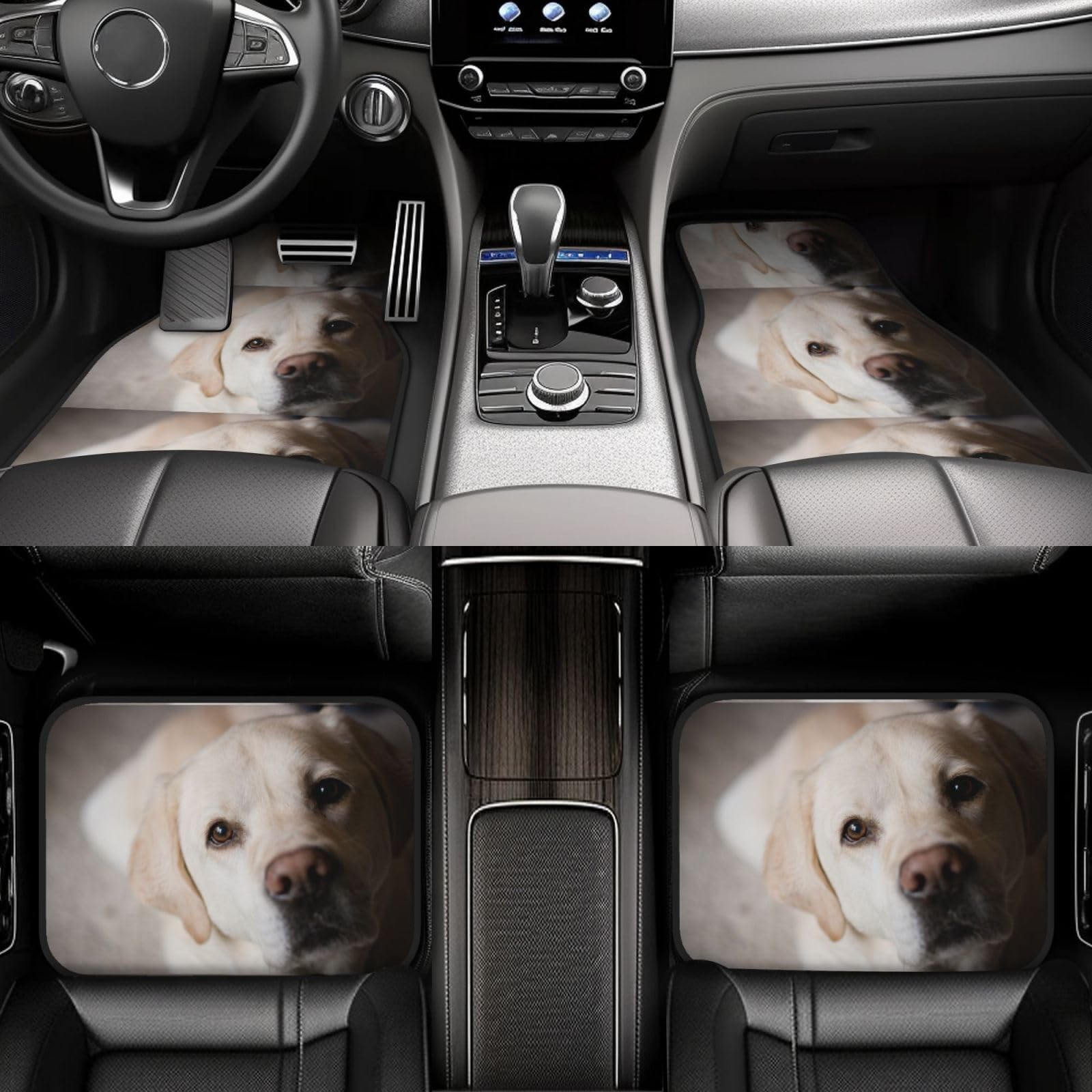Labrador-Hund, 4er-Set Auto-Fußmatten, Neopren-Fußmatten für Fahrzeuge, rutschfeste Auto-Fußmatten, Autozubehör