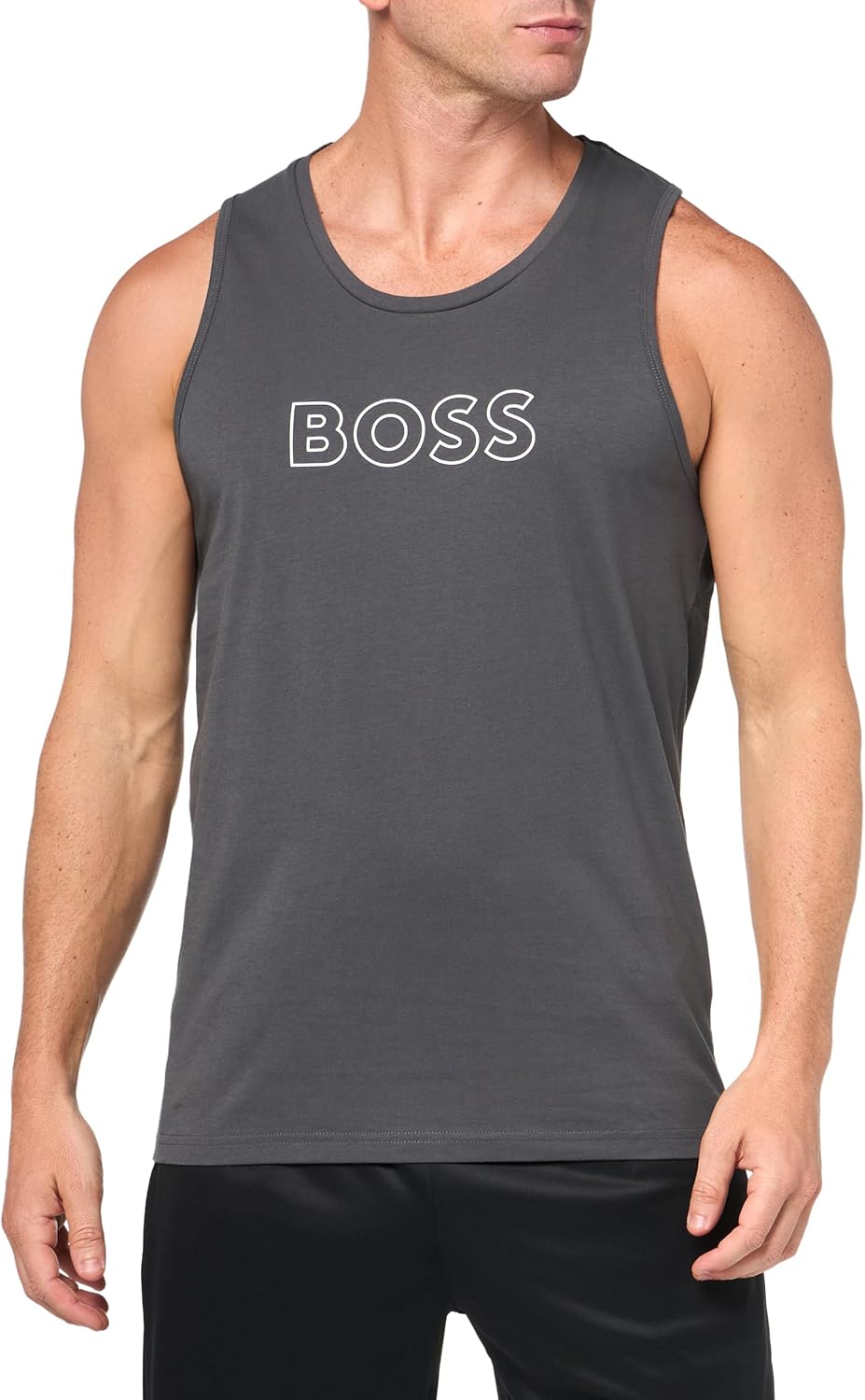 BOSS Men's Outline Logo Cotton Tank Top