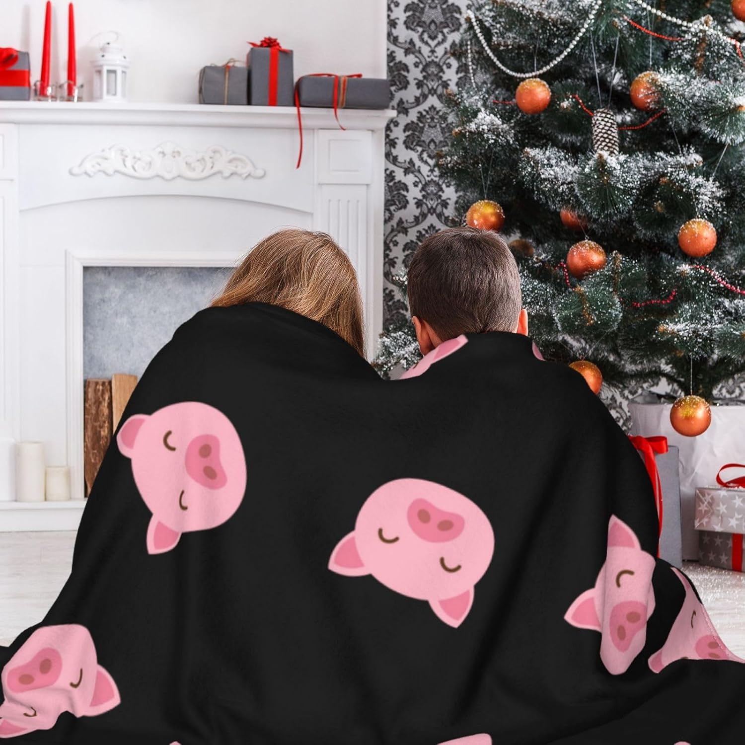 SARA NELL Pink Pig Blanket,Cute Cartoon Pig Face Flannel Fleece Throw Blanket,Super Soft Cozy Fluffy Warm Couch Bed Sofa Travelling Camping Blanket 60"X50" for Kids Adults All Season