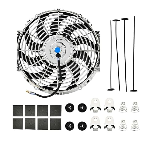 Vista 15 de Kit de montaje de ventilador de refrigeración de radiador eléctrico de 12 pulgadas, ventilador de radiador de alto rendimiento con kit de montaje
