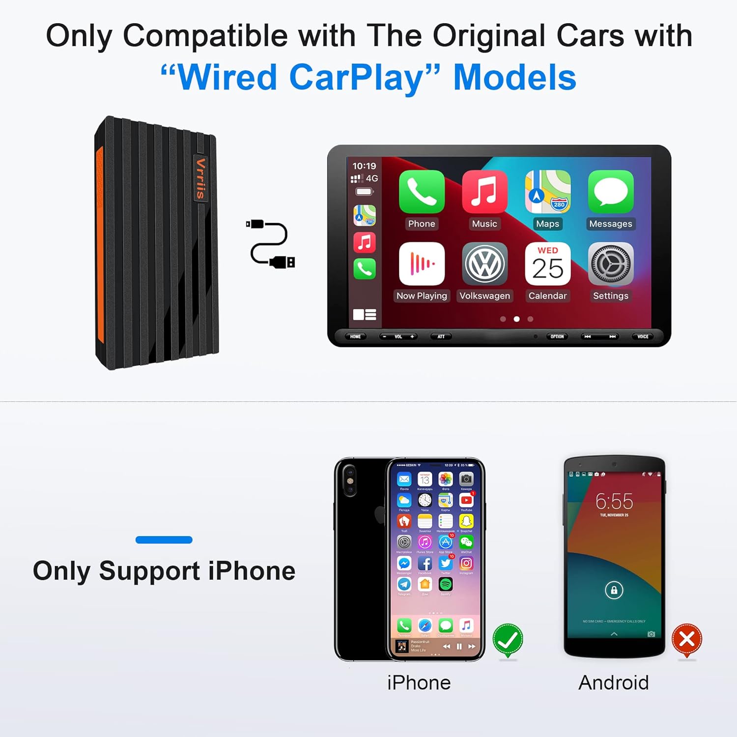 Buy 2022 Upgraded Wireless CarPlay Adapter for iPhone, for Factory