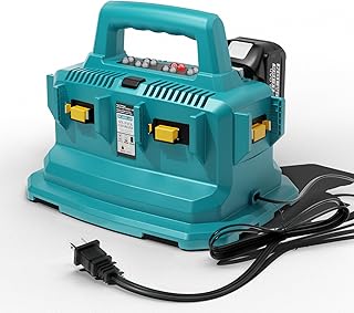 NEPOWILL 6-Ports Replacement Battery Charger for Makita 18v Battery Charger DC18RC DC18RD, Sequential Charger Compatible w...