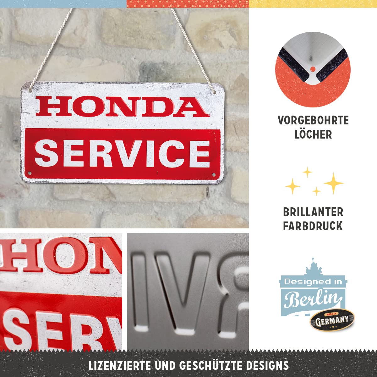 Nostalgic-Art Plaque rétro, 35 cm, Honda MC