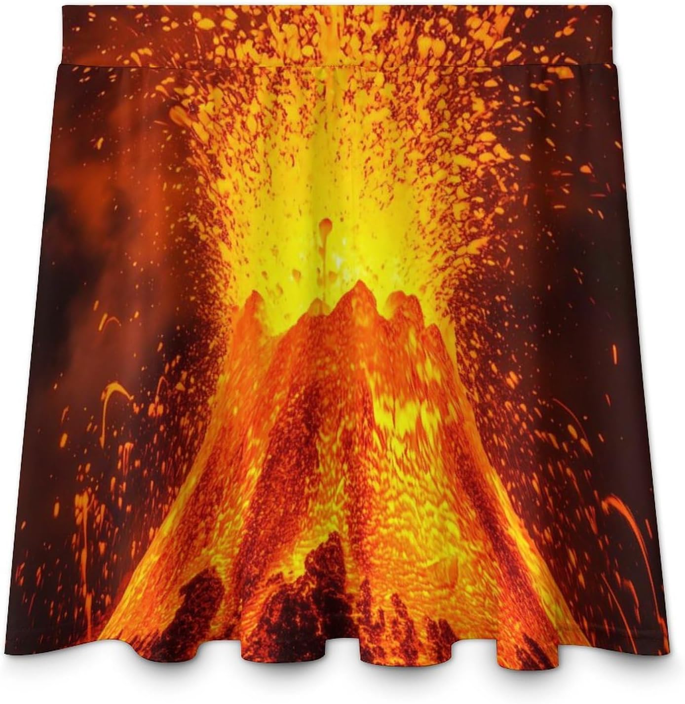 Super Volcano Women Tennis Skirt Print Golf Skirts Mini Casual Workout Skorts