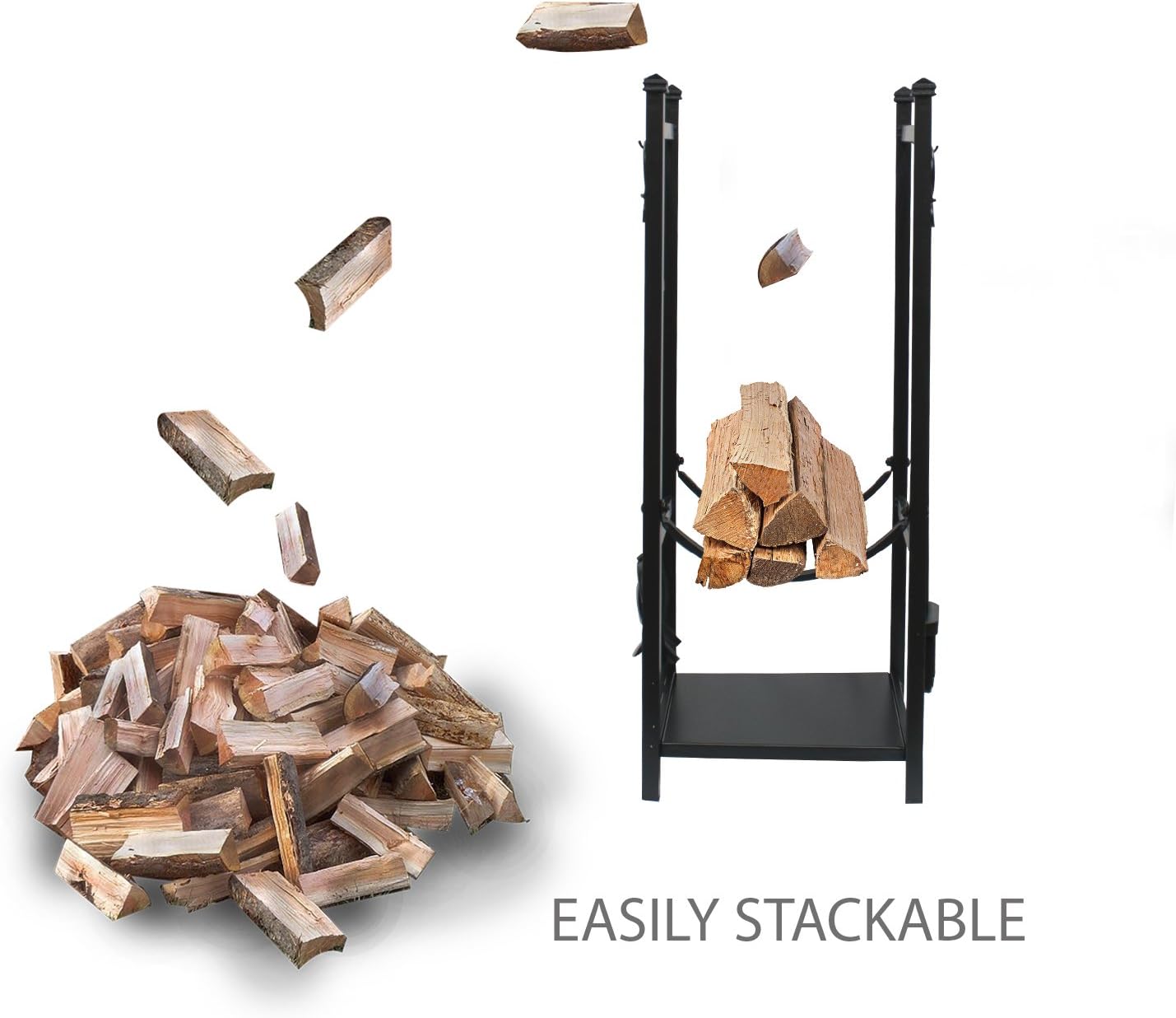 One-Day Sale: Up to 70% Off Panacea 15234 Log Bin and Fireplace Tool Set with 4 Tools, Black