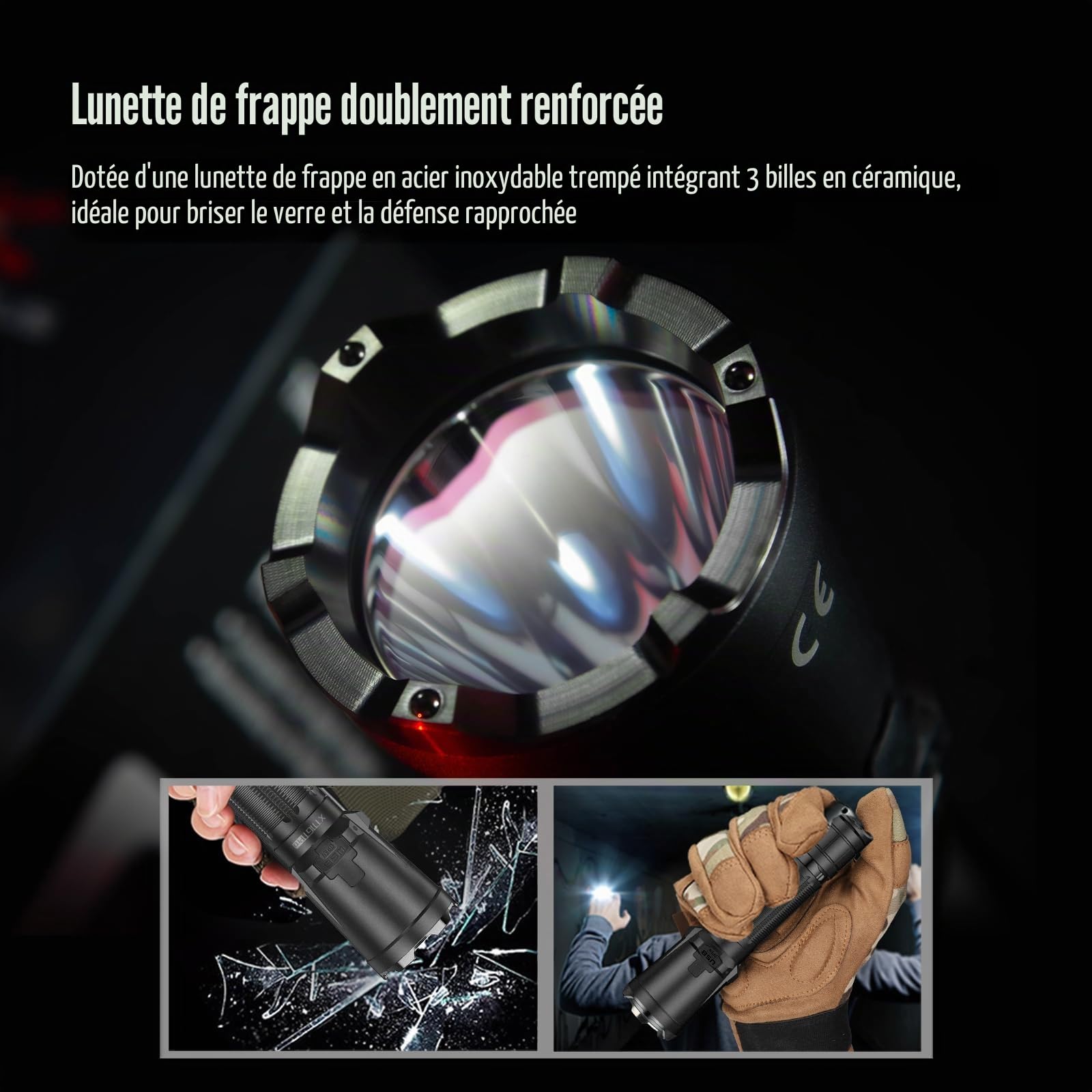KLARUS XT11GT PRO Ultimate Control avec 3300 lumens Lampe de poche tactique à double interrupteur, faisceau de 380 mètres, IPX8, avec étui pour lampe de poche