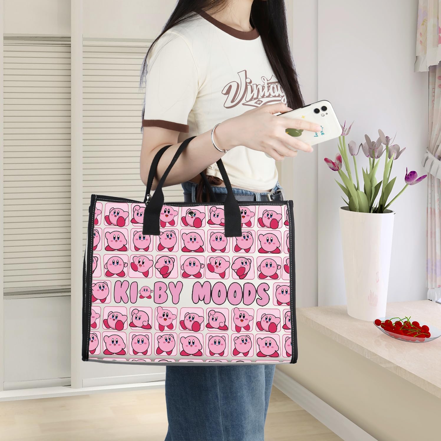 WZMPA Kawaii Tote Bag Game Lover Gift Reusable Grocery Bag Merchandise image 2