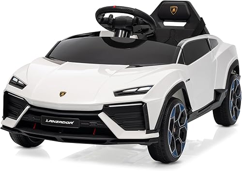 Miniatura 8 de Kidzone Auto eléctrico para niños 12V licencia Lamborghini Aventador SV auto deportivo a batería juguete 2 velocidades control parental sistema de