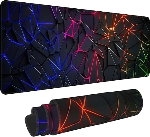 Vista 18 de Alfombrilla de mouse grande con diseño de flor de cerezo en acuarela, tamaño XXL de 35.4 x 15.7 pulgadas, alfombrilla de mouse grande extendida