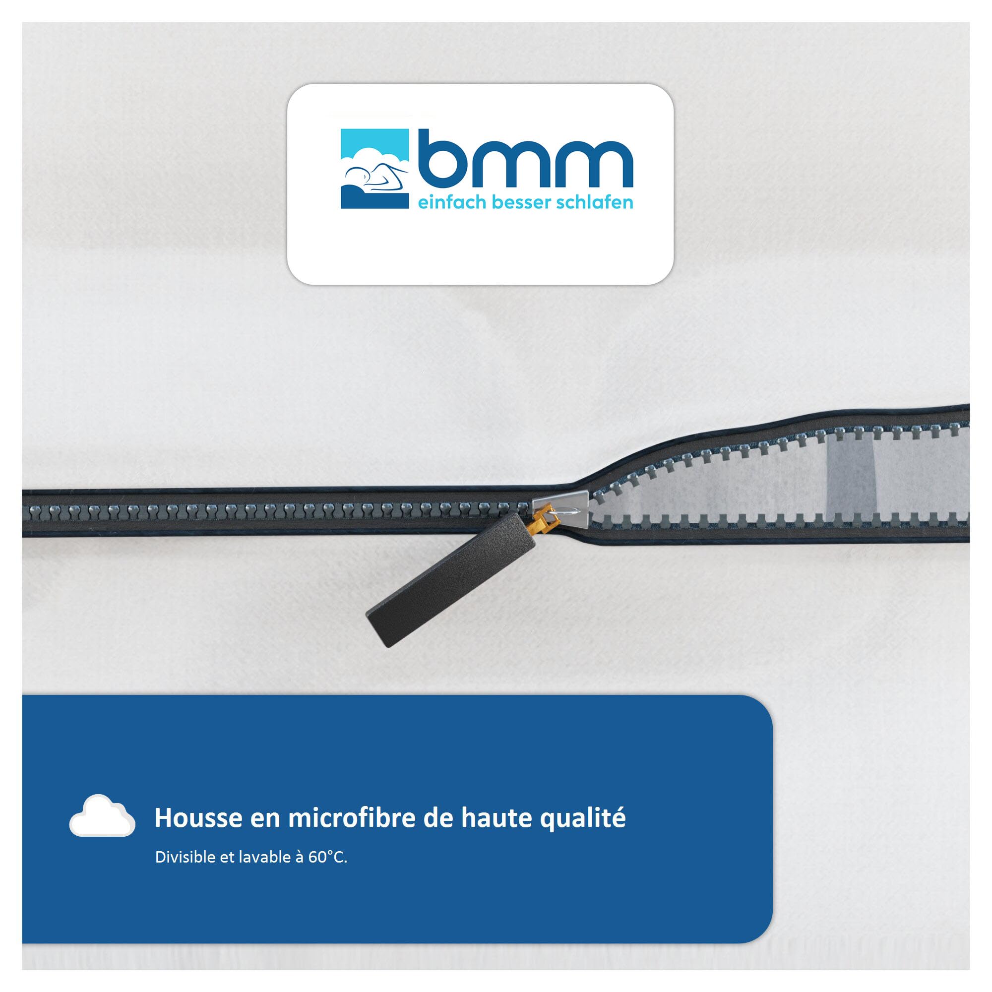 BMM Matelas 140 x 190 cm Ortho Medic avec Noyau à Ressorts ensachés Niveau de fermeté H4/certifié Öko-Tex/Matelas Ergonomique à 7 Zones Hauteur 21 cm/Matelas de Conception Allemande