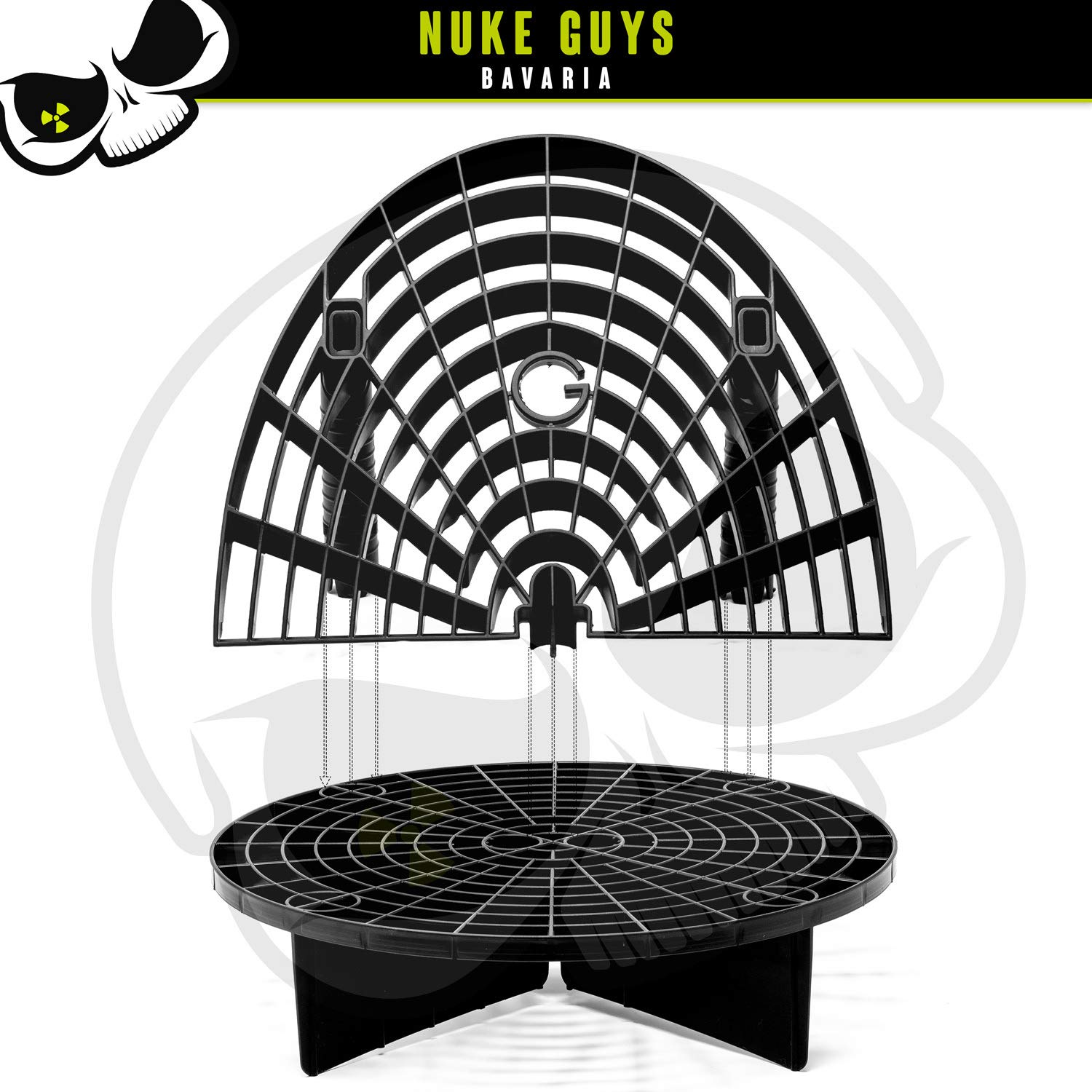 Nuke Guys Auto Wasch Eimer Set, Nuke Bucket 5 US Gallonen (ca.20 Liter), Nuke Grit Made by GritGuard USA, Magic Bucket Klickdeckel, Nuke Board Washboard Made by GritGuard