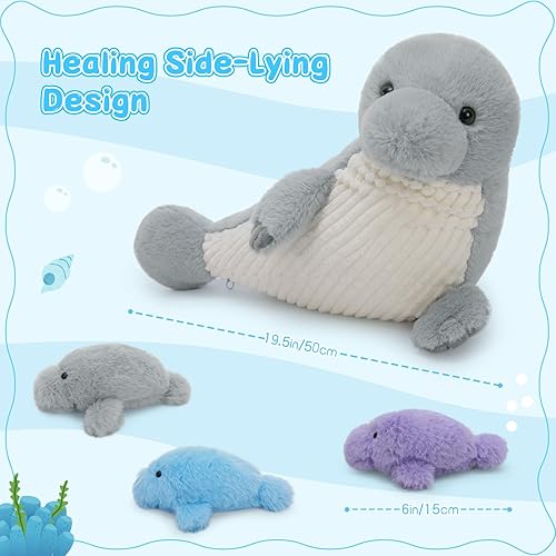 Vista 41 de MorisMos Juego de 7 animales de peluche de dragón verde, juguete de peluche de 21 pulgadas con 4 dragones bebé y 2 huevos en el interior, juguete