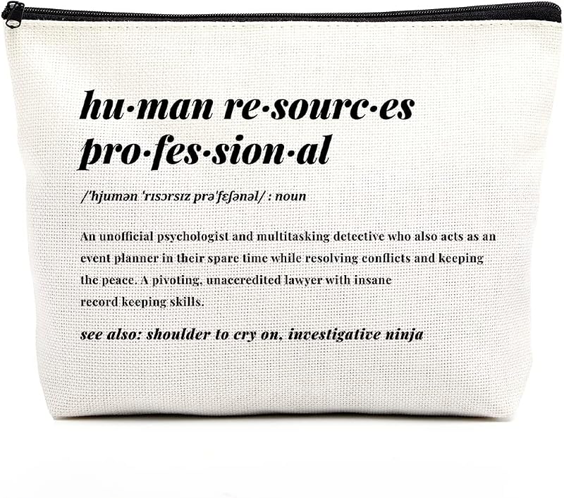 Necessaire de maquiagem fkovcdy com estampa de definição de Recursos Humanos, multicolorida, 1 unidade