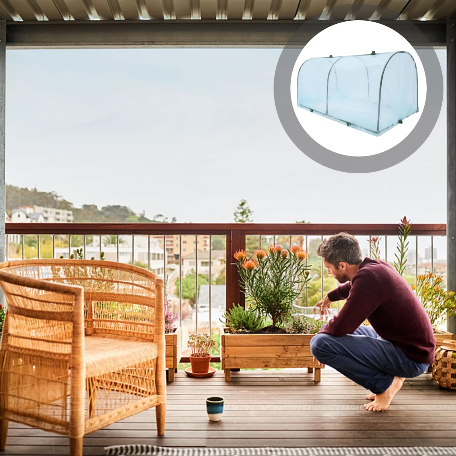 Hemobllo 1 Ensemble Supports pour Jardin Abri de Chaleur de Pluie pour Plantes Fleurs