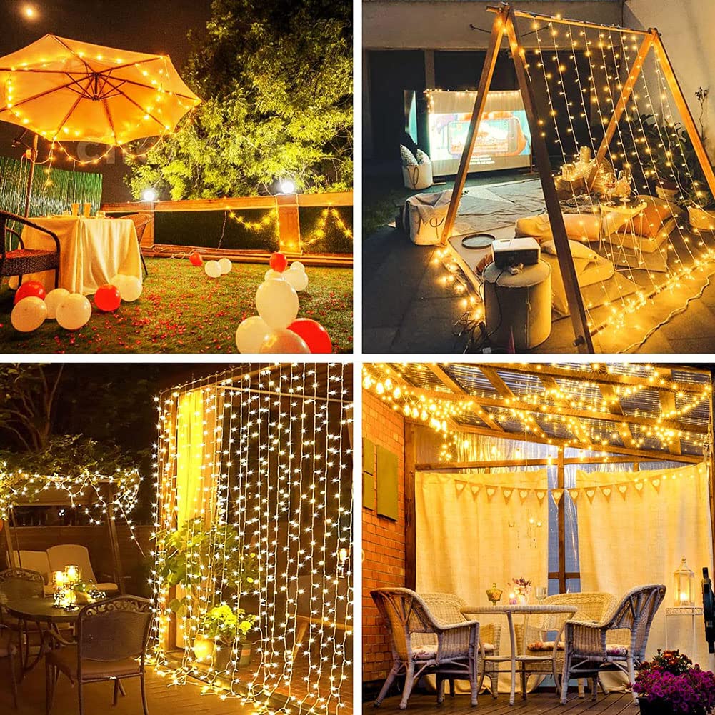 66-Foot 200-LED Fairy String Lights – Warm White, 8 Modes With Memory, Extendable, IP44 Waterproof For Indoor & Outdoor Use (Plug-in)