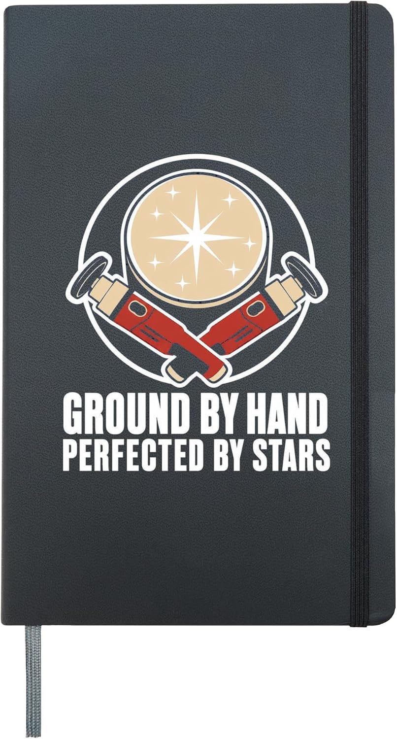 Mirror Grinder Astronomer Vintage Retro Distressed Graphic Hardcover Journal, Black