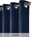 StangH Navy Blue Velvet Curtains - 84 inches Length Blackout Thermal Insulated Curtain Panels Elegant Decor Grommet Window Drapes for Living Room/Bedroom, Navy Blue, W52 x L84, 2 Panels