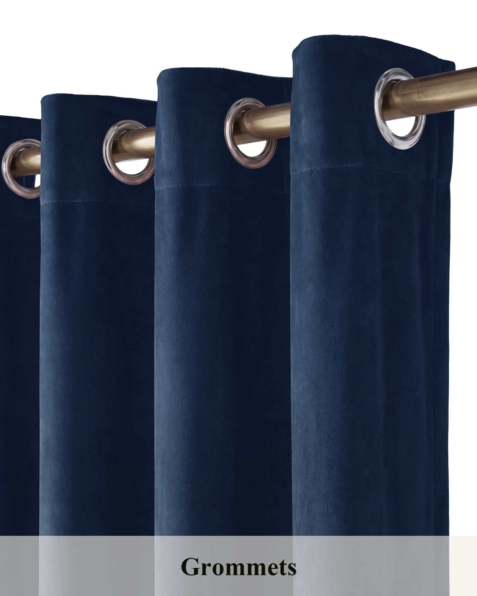 StangH, Tende in velluto, oscuranti, arredamento di lusso, extra lunghe, da soffitto alto a pavimento, per soggiorno/villa/grandi finestre da hotel, L132 x H305 cm, 2 pannelli, blu navy