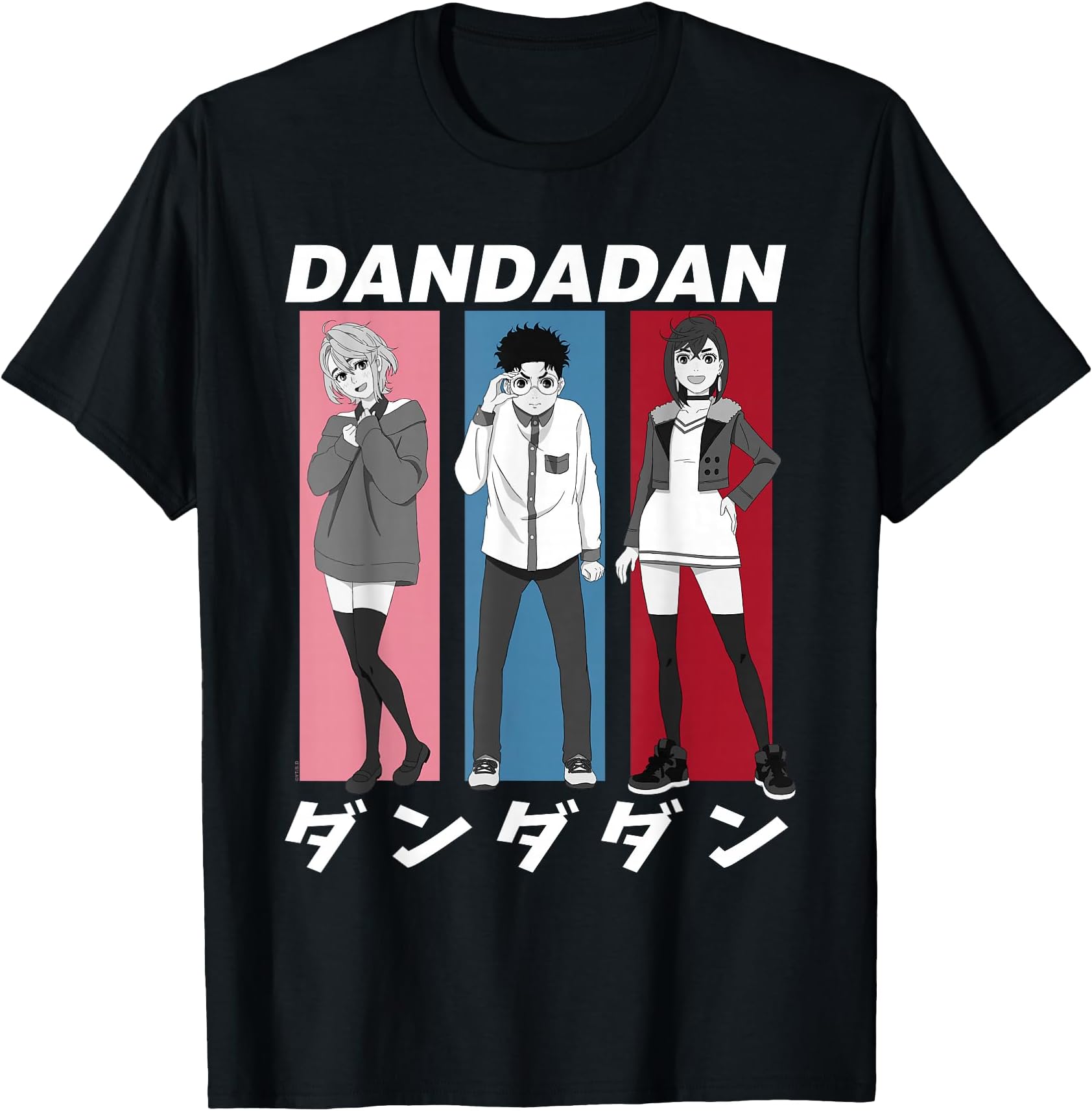 Momo Okarun Aira Colored Frames Anime T-Shirt