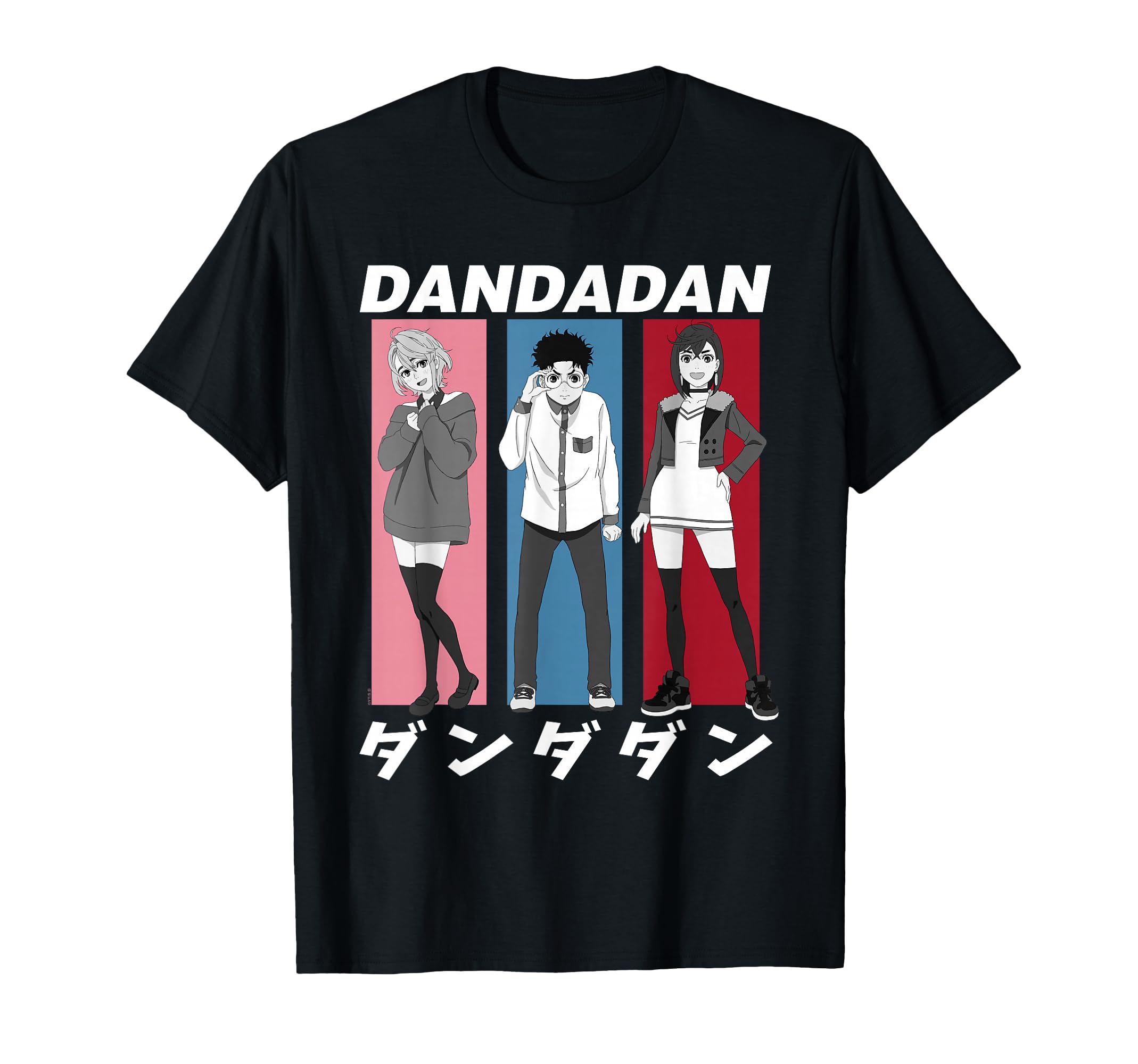 Momo Okarun Aira Colored Frames Anime T-Shirt