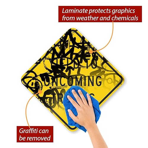 Miniatura 5 de SmartSign Letrero "Yield to Oncoming Traffic"  Aluminio reflectante de grado diamante 3M de 18 x 18 pulgadas