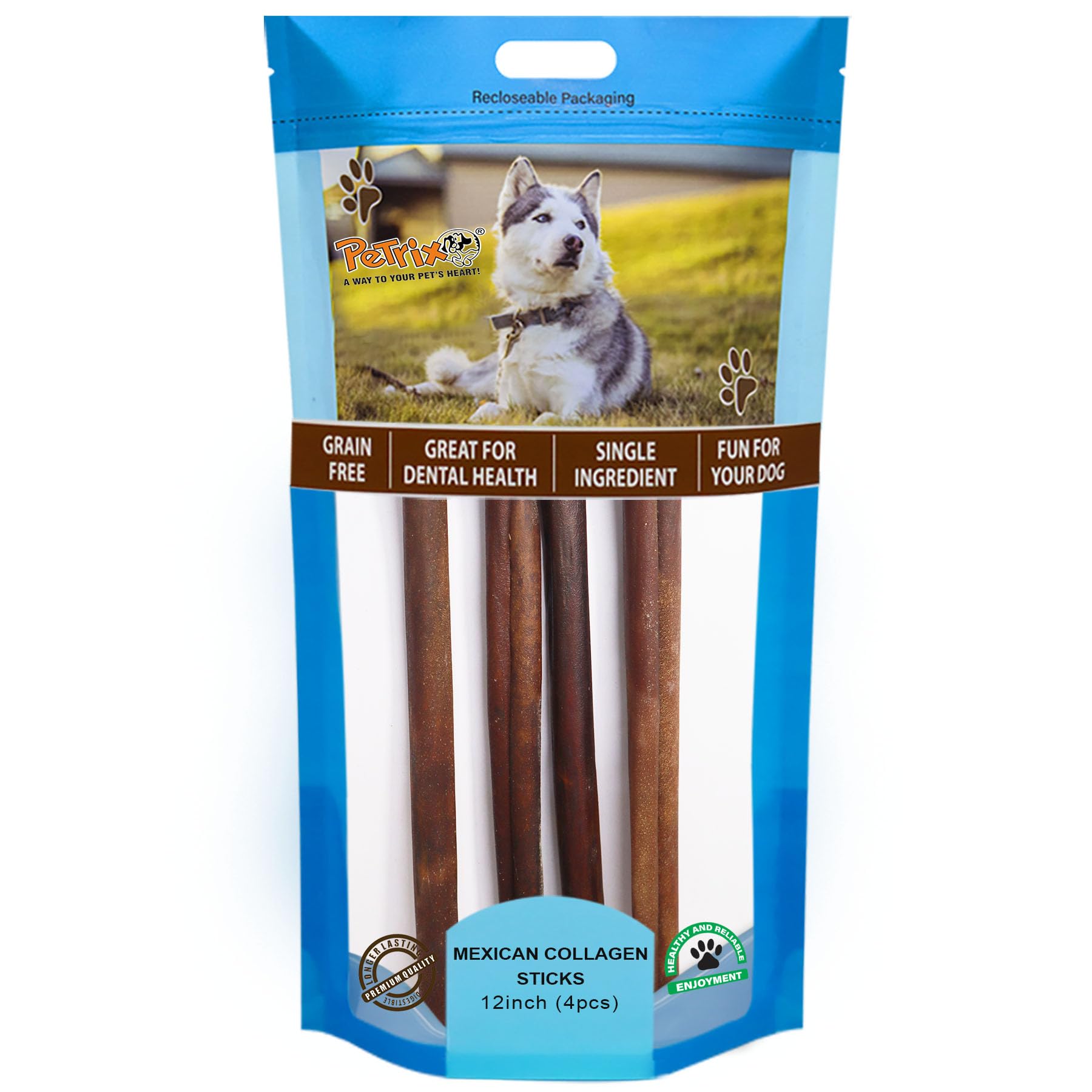 Petrix Mexican Collagen Sticks 12 inch Dog Chew Sticks Treats- 4 Pcs, Single Ingredient, Low Odor & Long Lasting Alternative to Rawhide Breeds Dogs Treat (B0CTKPKFNR) Amazon Price History, Amazon Price Tracker