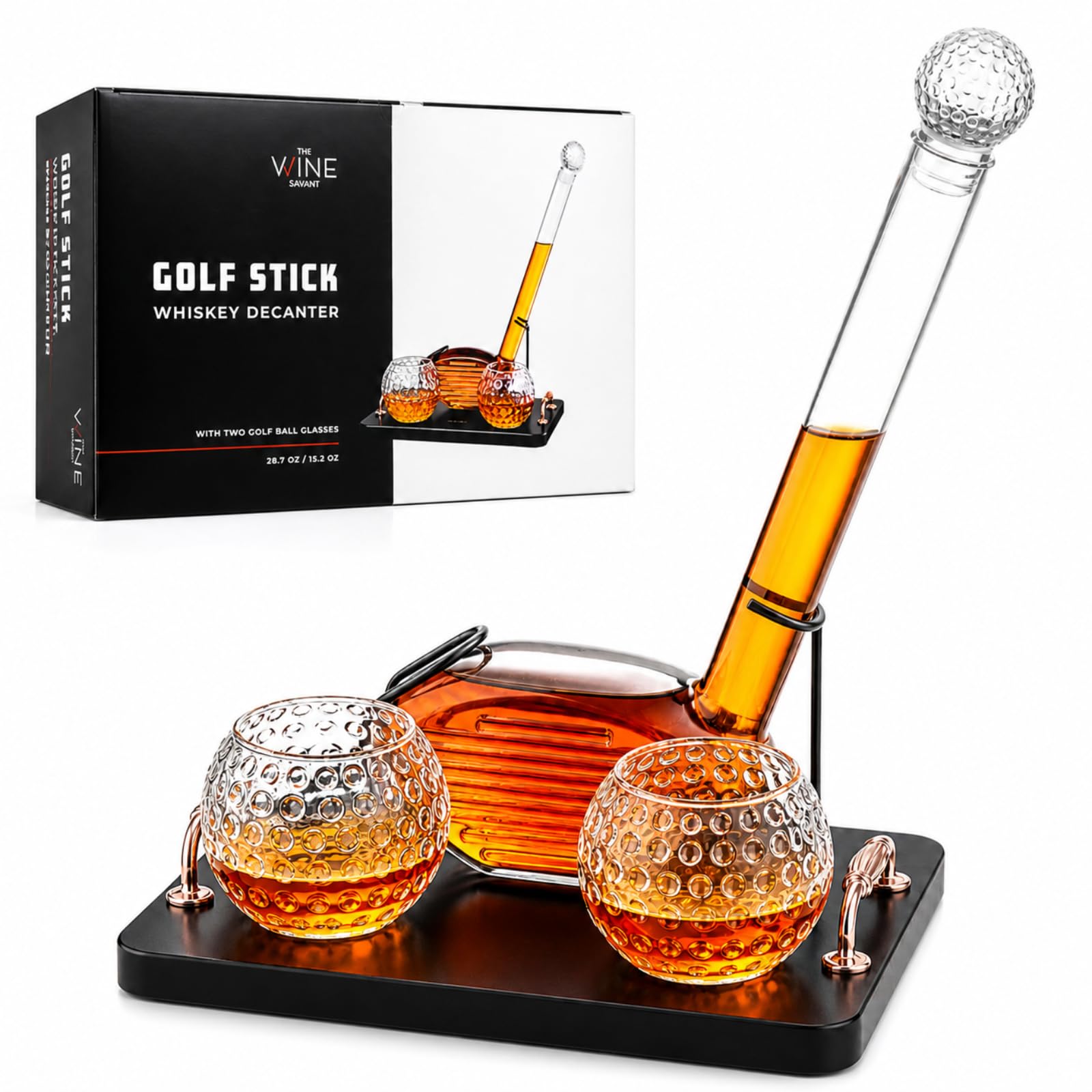 Amazon.com | Golf Club Whiskey Decanter Set with 2 Crystal Glasses