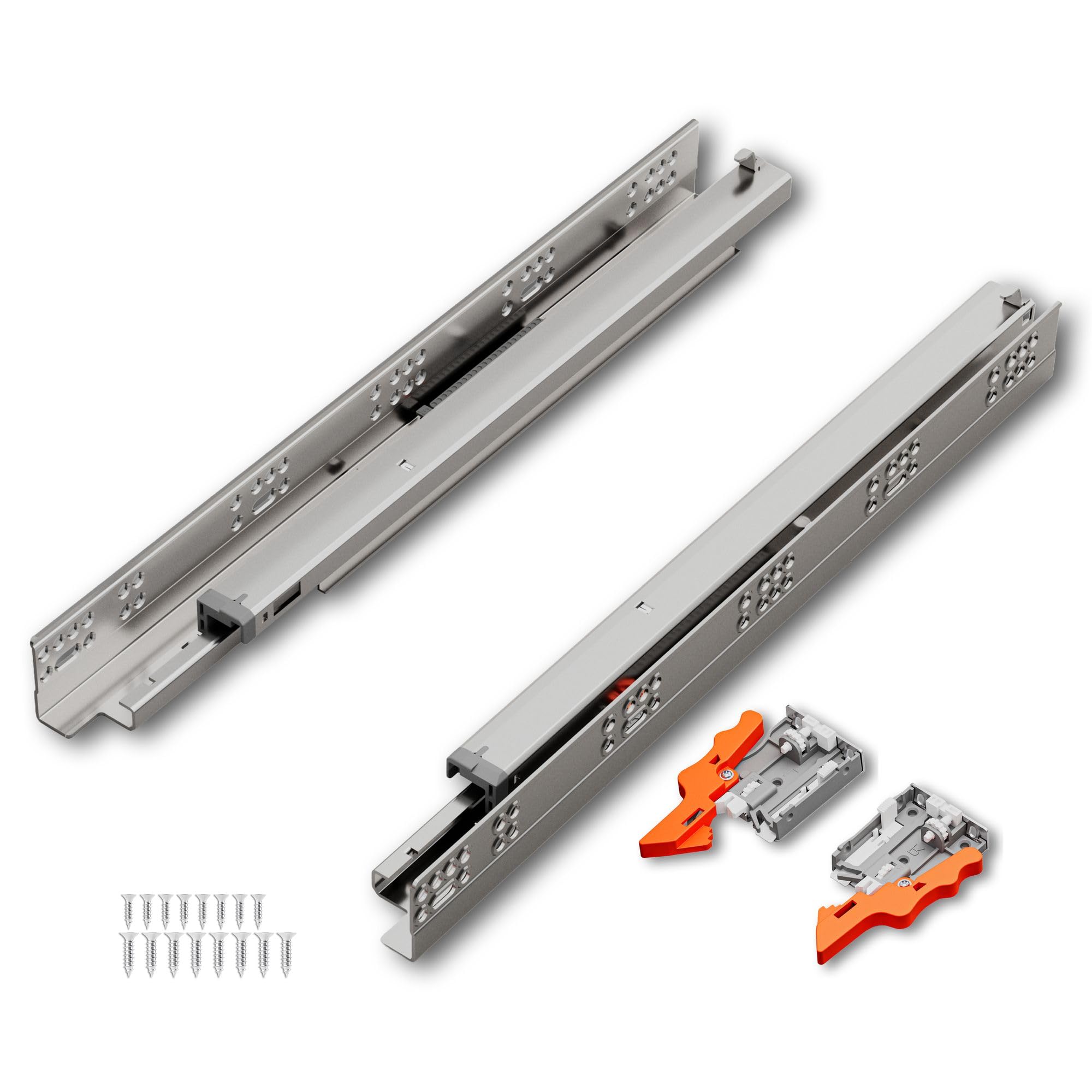Undermount Drawer Slides 9 Inch, Push-Open, for 1/2 and 5/8 Inch