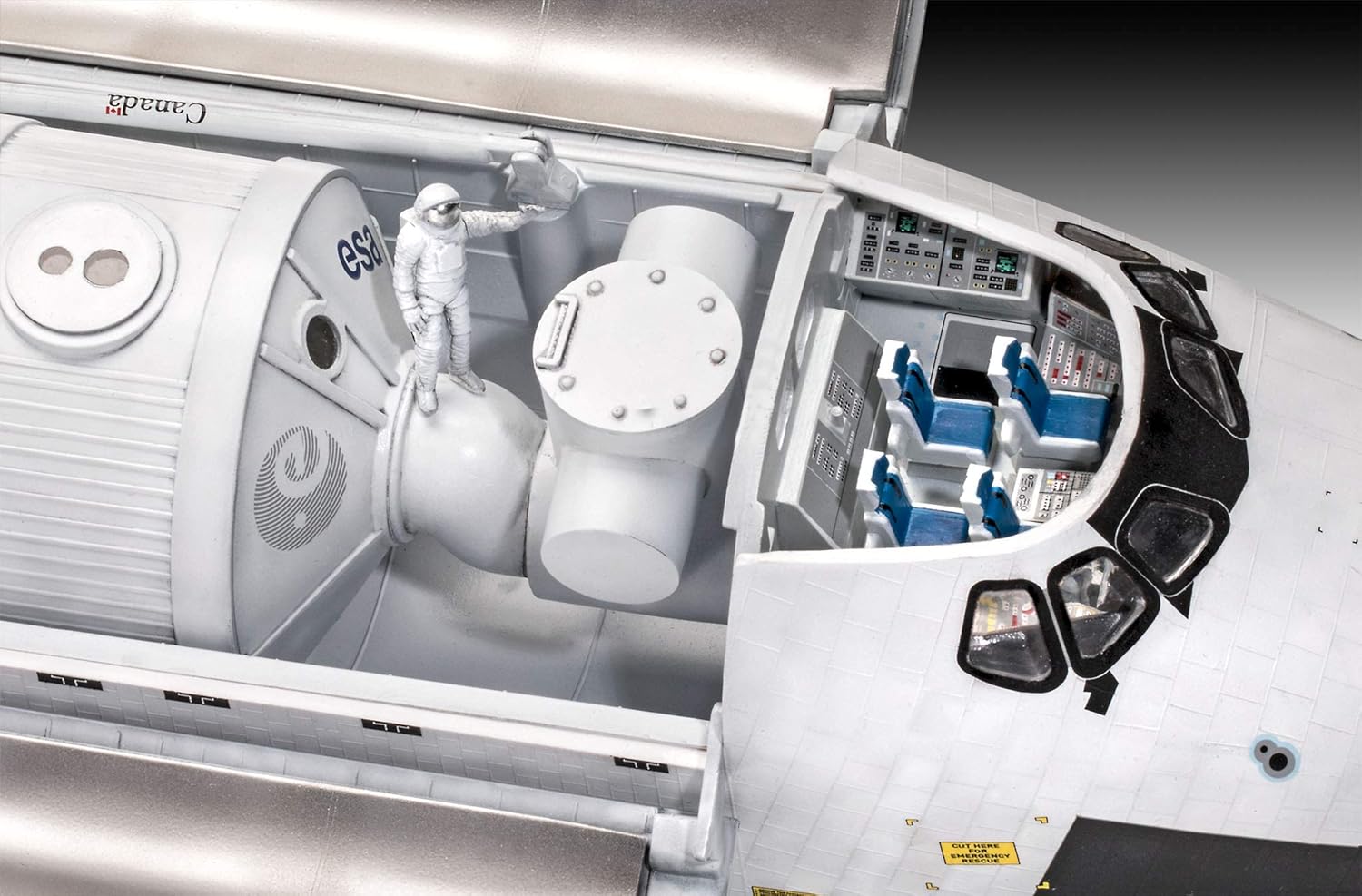 Revell Gift Set 05673 Space Shuttle 40th Anniversary 1:72 Scale Unbuilt Plastic Model Kit with Contacta Professional Glue, Paintbrush & Selected Aqua Color Paints