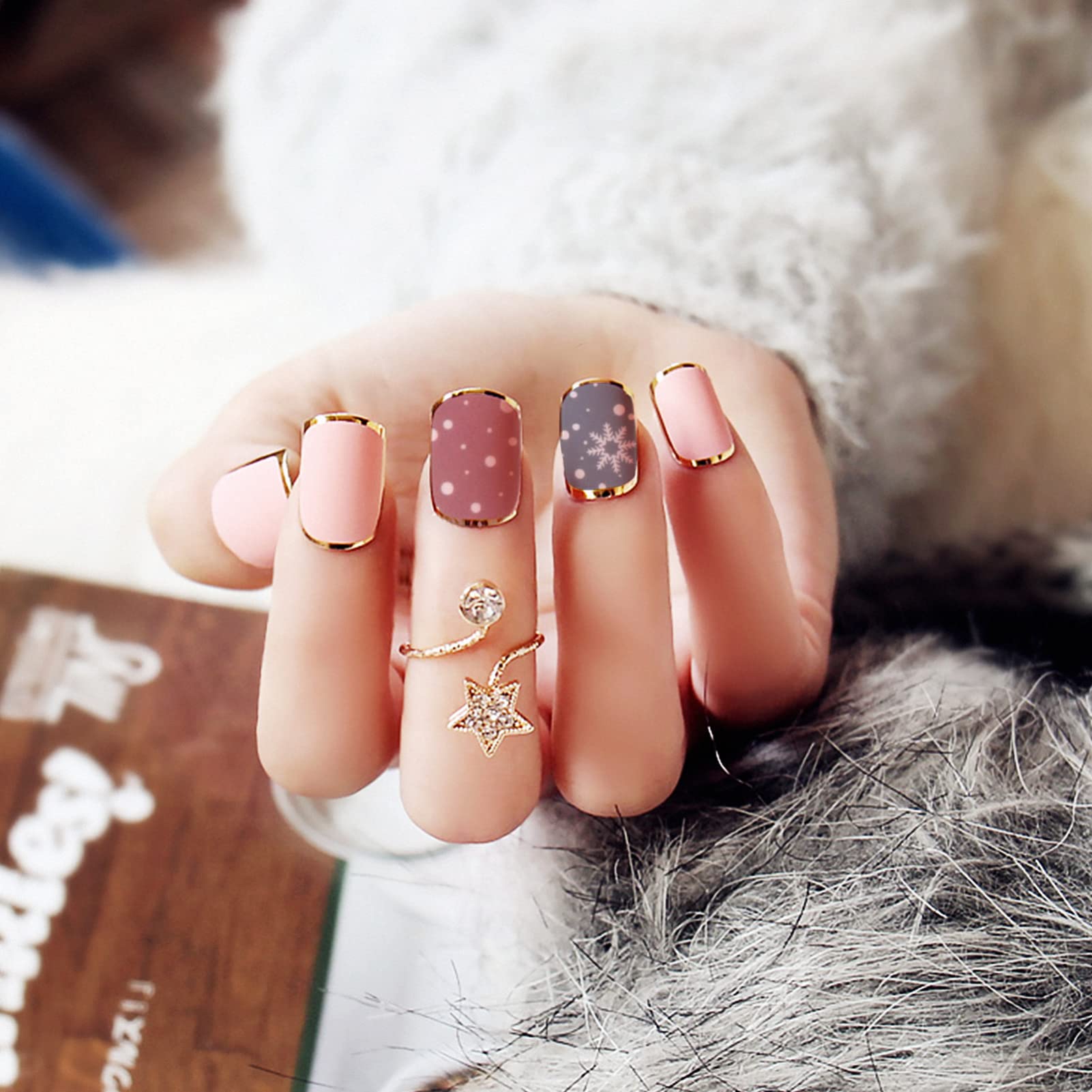 FRCOLOR 3 Set Di Adesivi Per Unghie Natalizi Decalcomanie Adesive Adesivi Per Nail Art Con Fiocchi Di Neve Per Donne 8 Fogli * 3