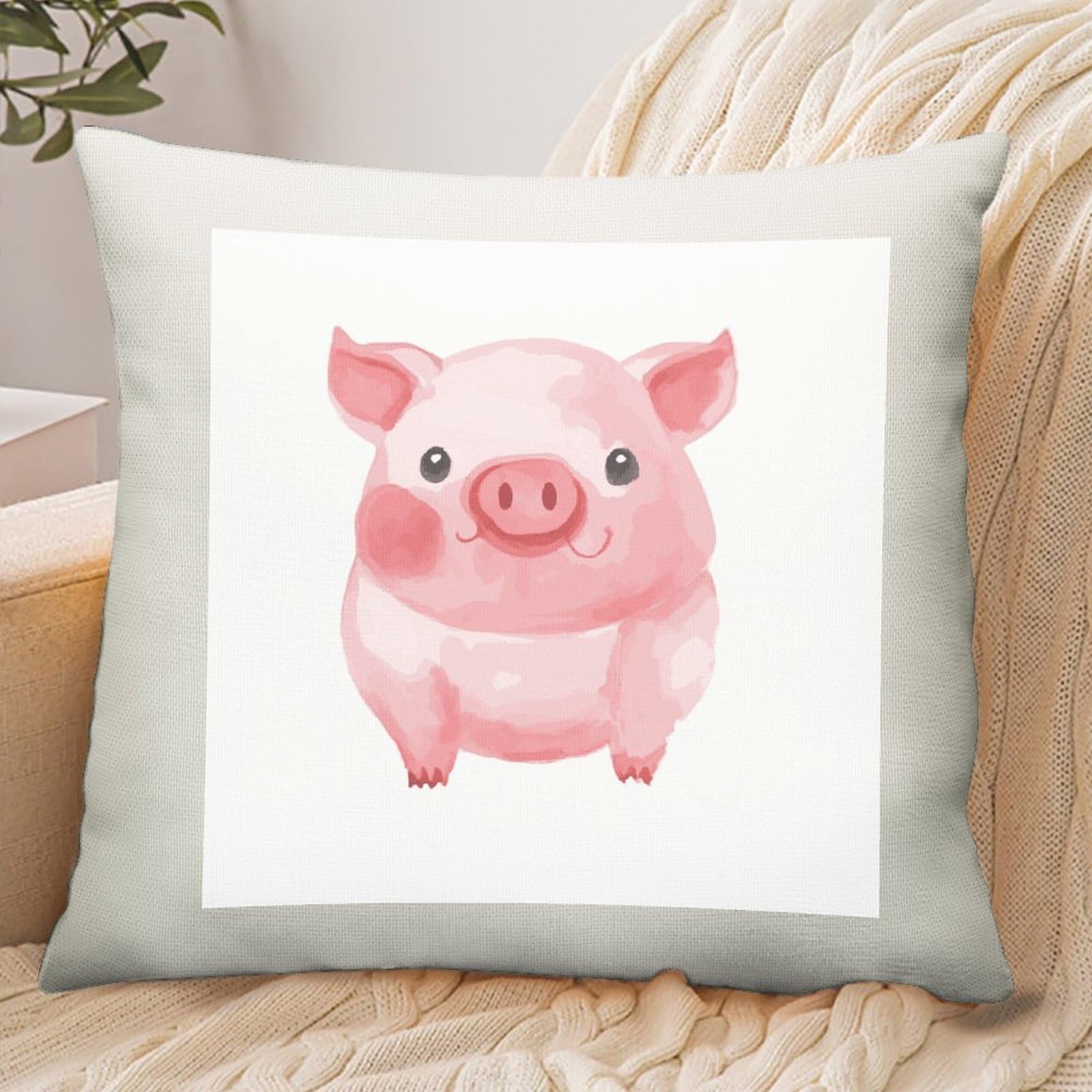 Adfgyerh Style Smiling (25) Pillow Cover Breathable,Pillowcases Boho Decorative Envelope Closure,Throw Pillow Covers For Beach,Patio,Balcony,Couch Living Room 18 * 18In
